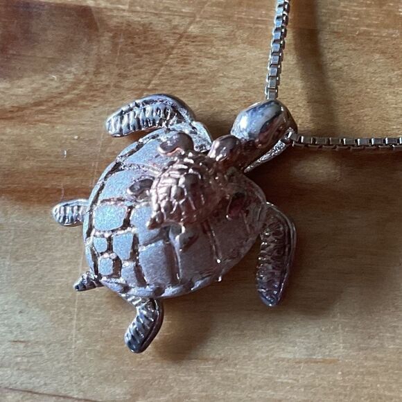 STERLING SILVER GOLD PLATED SILVER 925 WITH CHAIN TURQUOISE NECKLACE​ - Picture 10 of 13